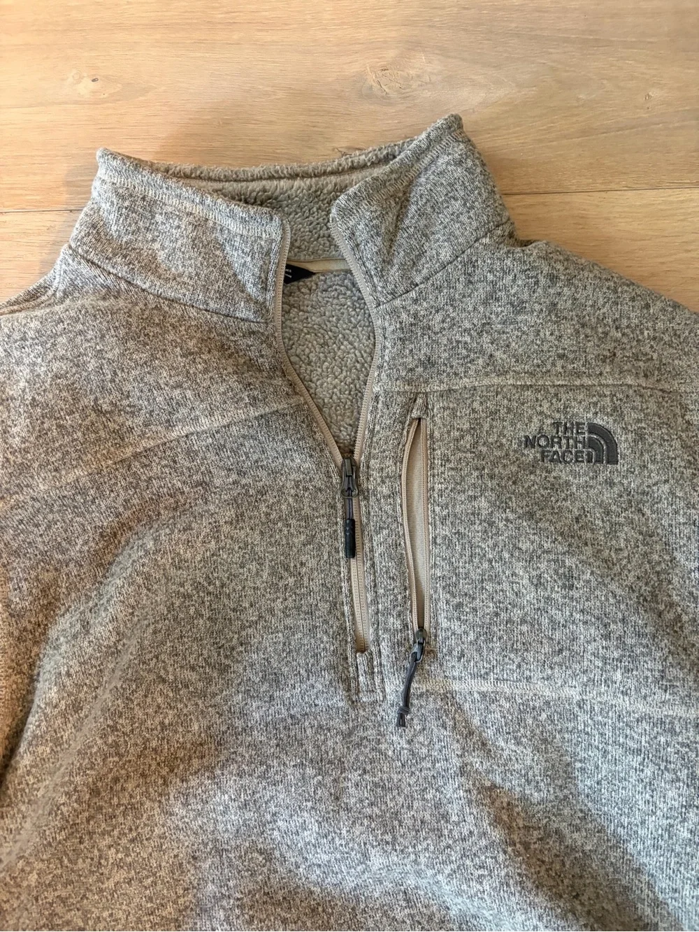 North Face quarter zip oatmeal heather hiking outdoor gorpcore comfort- XXl